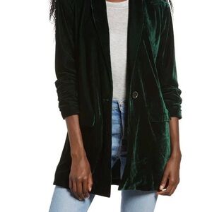 Endless Rose Deep Green Velvet Blazer